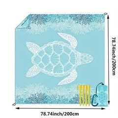 Sea Turtle Pattern Picnic Waterproof Mat for Outdoor Camping