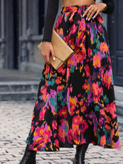 Floral Print Belted Skirt for Women