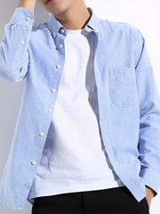 Men's Short Sleeve Shirt w/ Chest Pocket - Summer Vacation Resort Tops