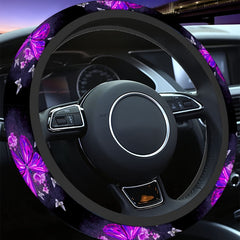Stylish Purple Butterfly Steering Wheel Cover