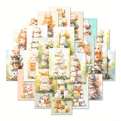 48pcs Stacking Cat Vinyl Graffiti Stickers for DIY Decoration