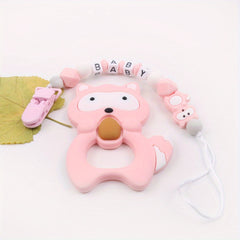 2pcs Baby Silicone Pacifier Clip Teether Set - Pacifier Chain