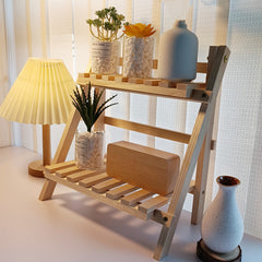 Wooden Desktop Storage Rack Student Indoor Desk Flower Rack