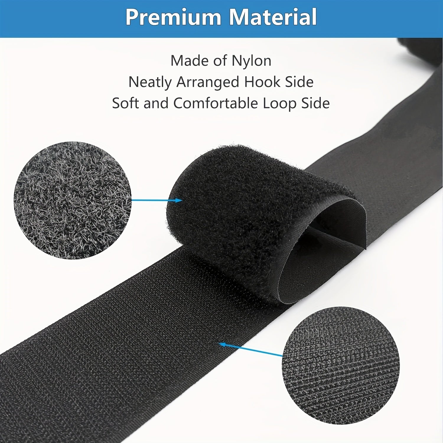5.08cm Sew On Hook and Loop Strips - Non-Adhesive Nylon Tape