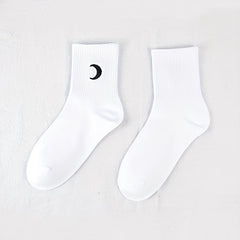 5 Pairs Cartoon Graffiti Socks Mid Tube Women's Stockings