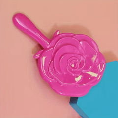 Vintage Embossed Rose Handheld Mirror with Handle Compact