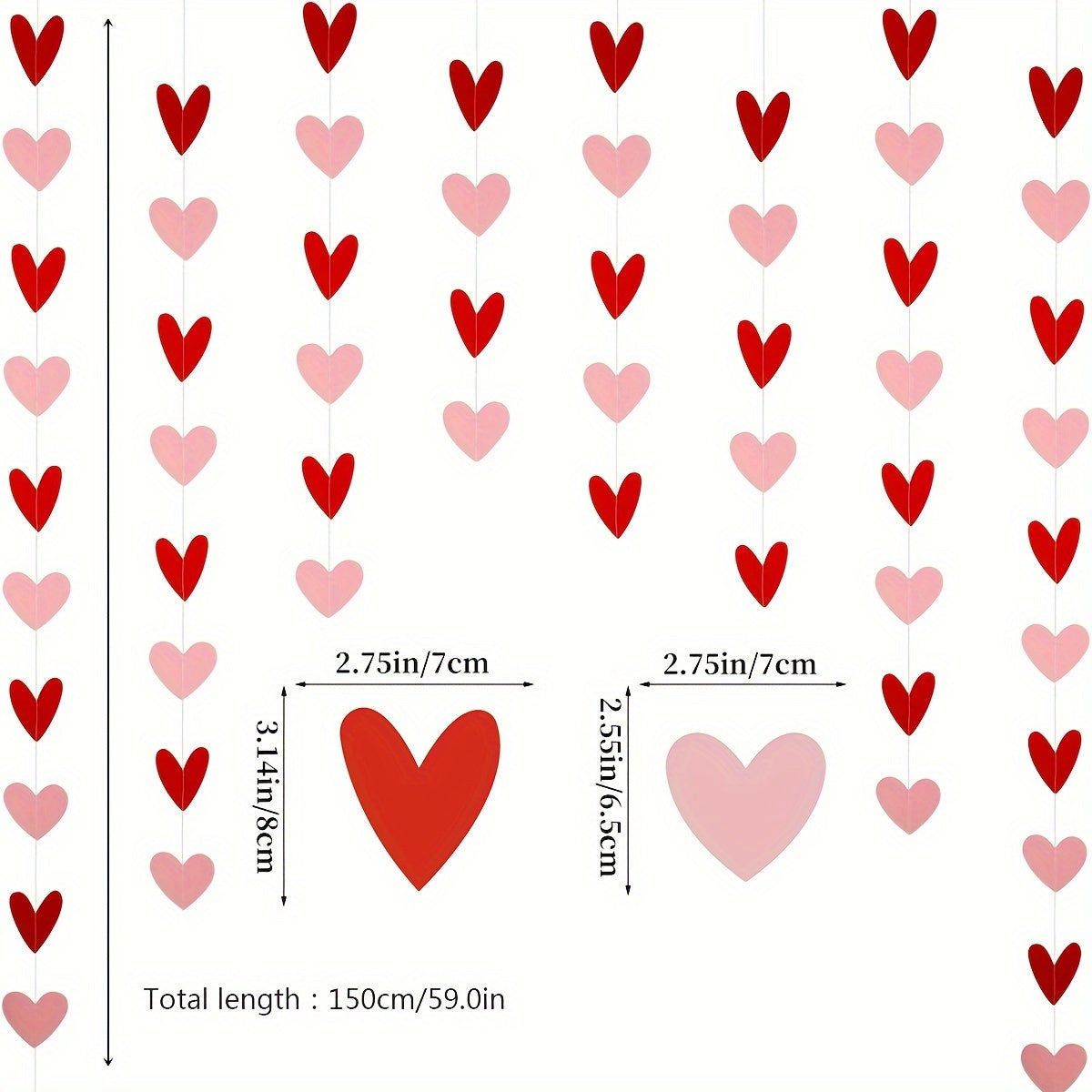 Heart Banner Hanging Garland Wedding Wall Decor Love Flower