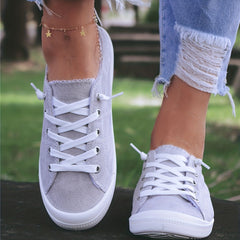 Gray Low Top Casual Walking Shoes Lace Up Flat Skate Shoes