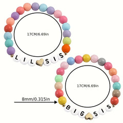 Multicolor Beaded Bracelet for Sisters Clay Girls Accessories