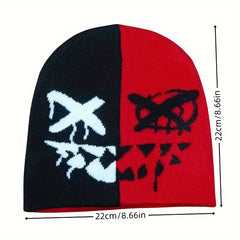 Children's Winter Embroidered Hip hop Skull Head Knitted Hat