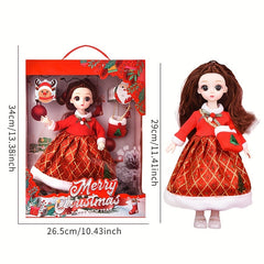 Christmas Doll Princess Dress Up Set - Hair & Shoes Random