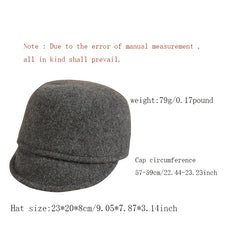 Wool Solid Baseball Cap Women's Winter Warm Hat Valentines