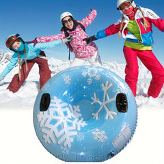 47in Inflatable Snow Tube Foldable Portable with Sturdy Handle