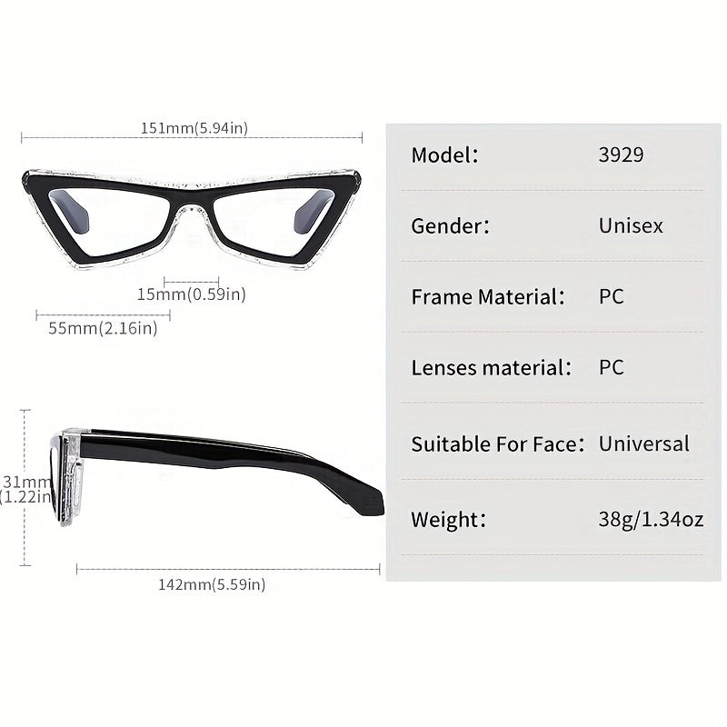 Cat Eye Clear Lens Glasses Anti Light Reading Glasses