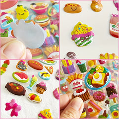 12pcs Dessert Sticker Crafts Scrapbooking Kids Puffy Children Stickers