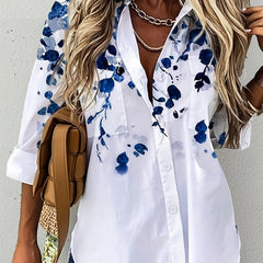 Floral Print Long Sleeve Blouse