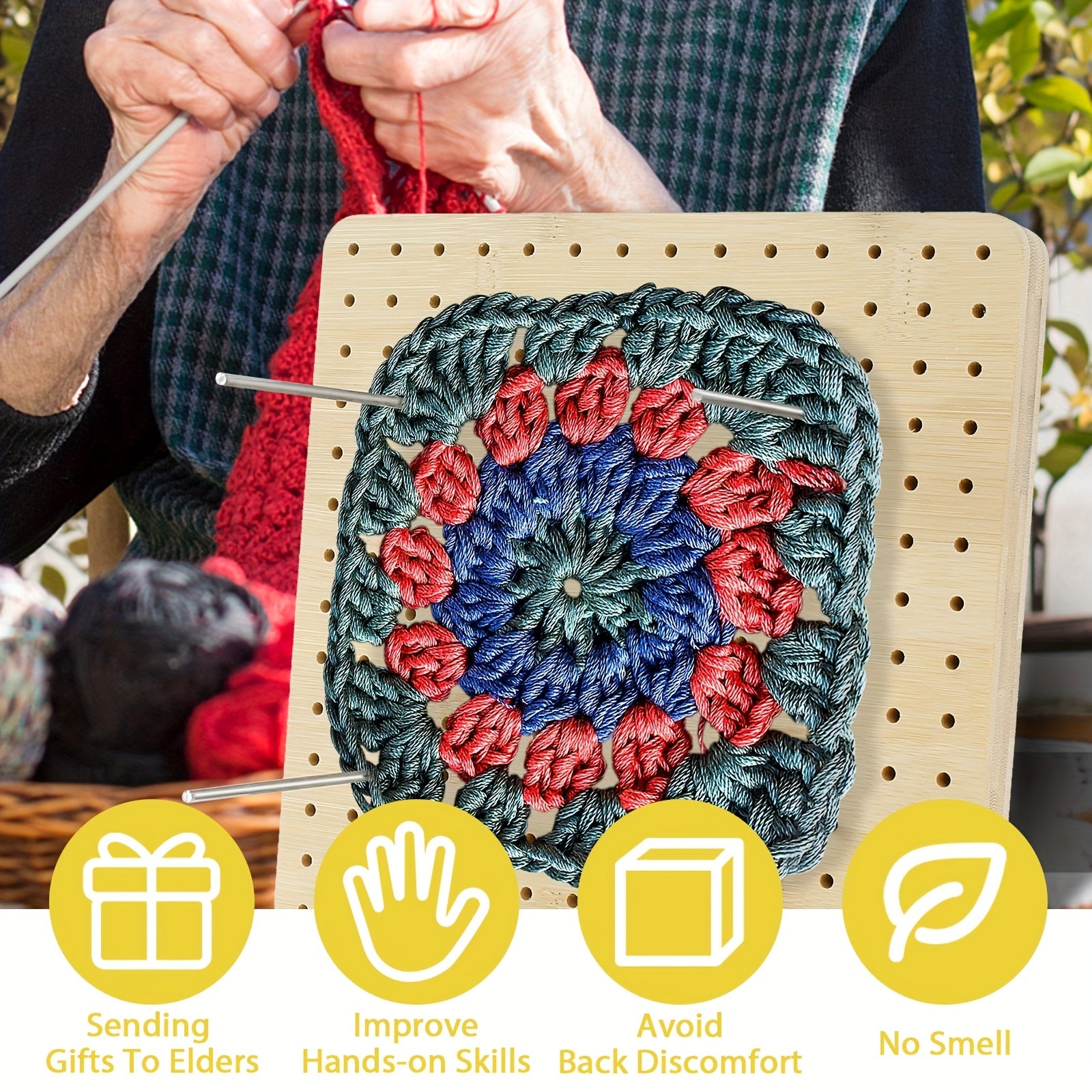 Crochet Blocking Board Kit with 10 Steel Rod Pins