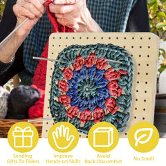 Crochet Blocking Board Kit with 10 Steel Rod Pins