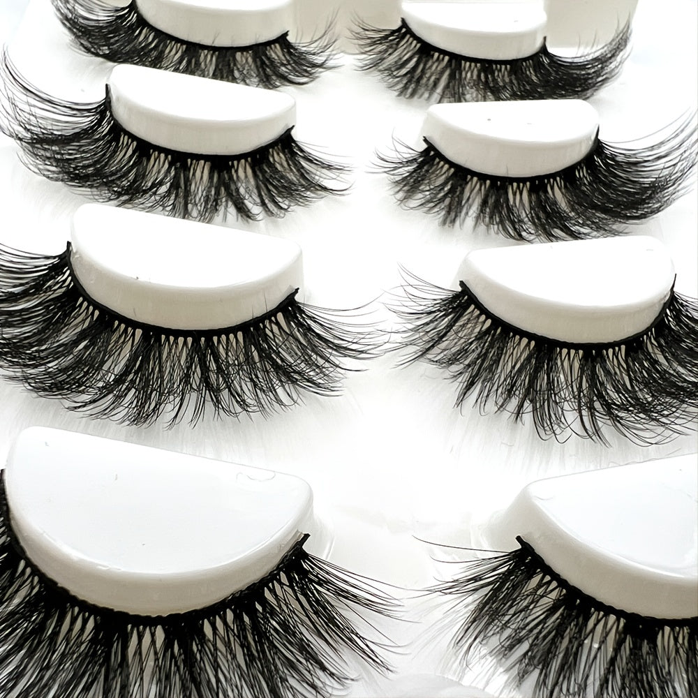 4 Pairs 3D Mink Lashes Bulk Faux With Custom Box Wispy Natural Mink Lashes