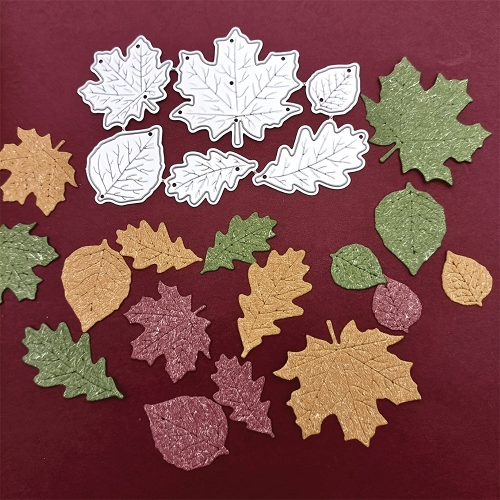6Pcs Set Maple Leaf Metal Cutting Dies for Scrapbooking and Card Making DIY