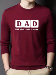 DAD Knitted Sweater Men's Crew Neck Pullover