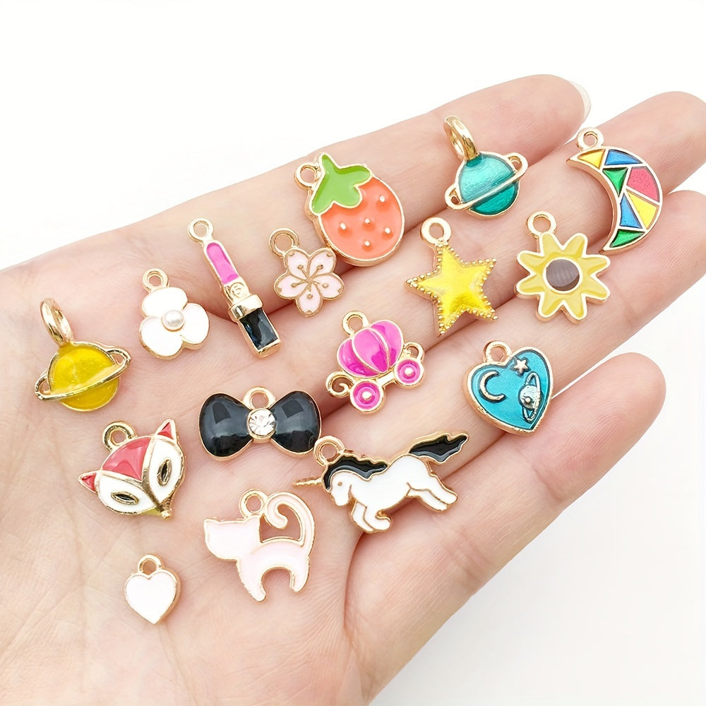 20pcs Mixed Drop Enamel Charm Pendants for Jewelry DIY Craft