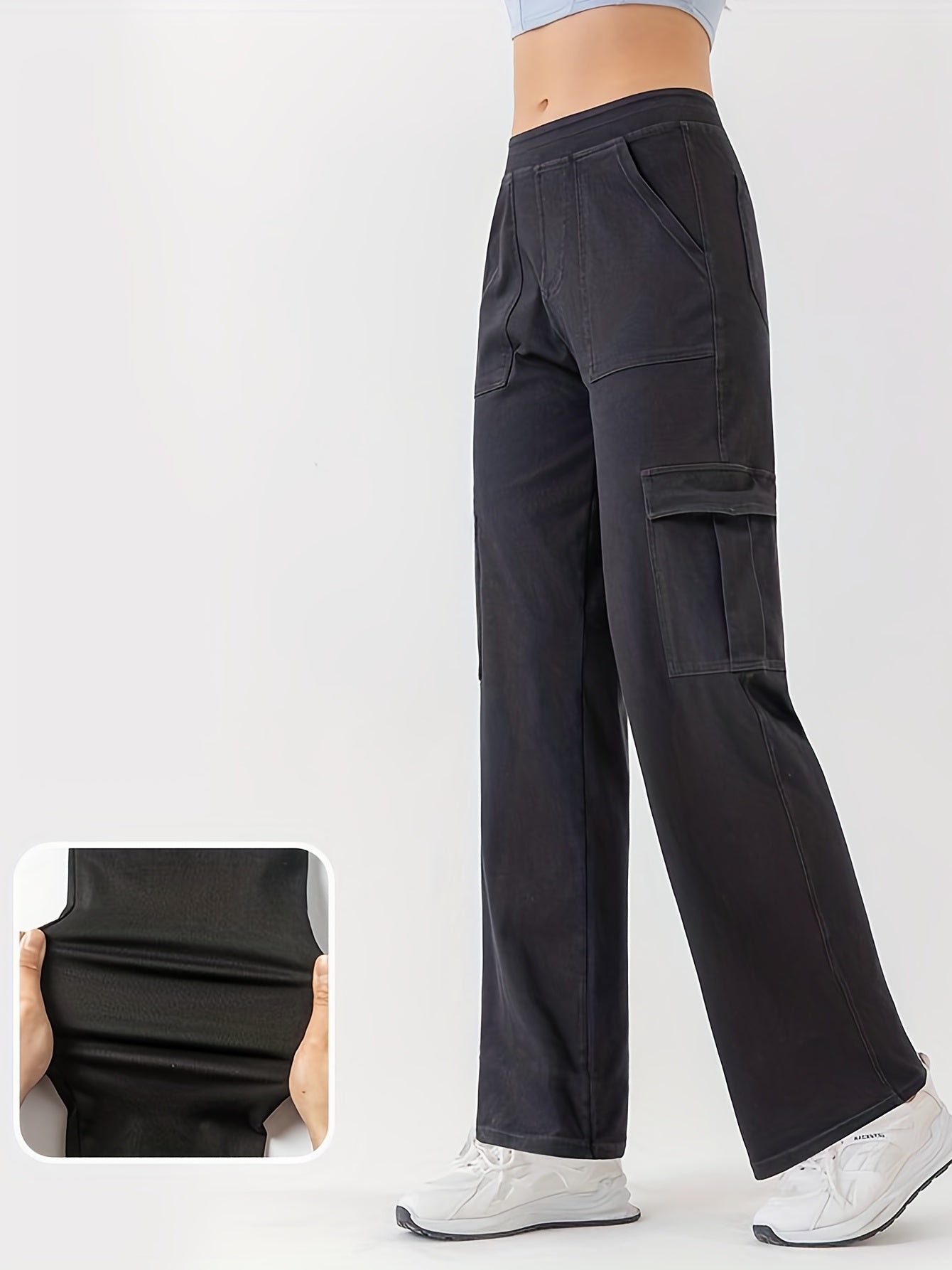 Cargo Pants Loose Fit Wide Legs Casual Jeans