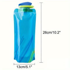 2pcs Portable Sports Water Bottle 700ml Foldable Water Bag