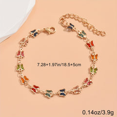 Colorful Butterfly Rhinestone Anklet for Girls