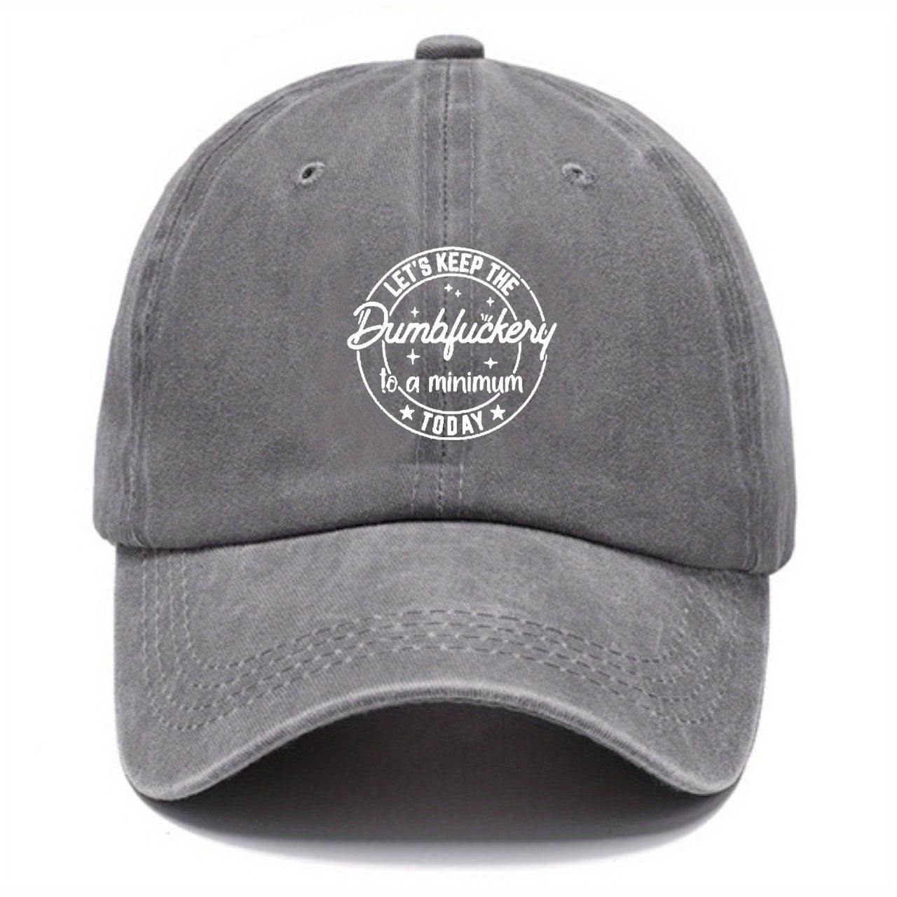 Vintage Distressed Baseball Cap with Fun Print