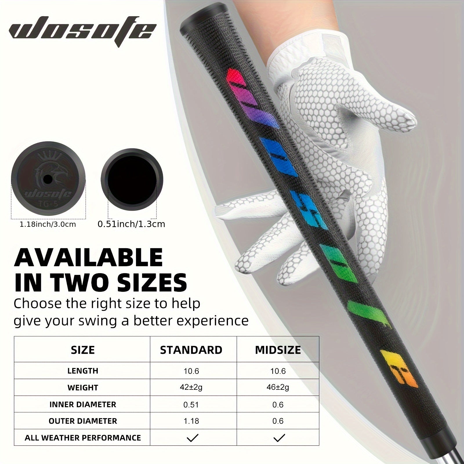 1pc Golf Grip Iron Wood Anti Skid Sweat Absorption Transparent Grip