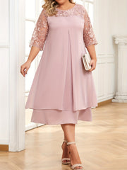 Mesh Floral Flocked Layered Wedding Dress