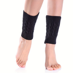 Twist Knitted Leg Warmers Cozy & Warm Short Leg Warmer Women's Stockings