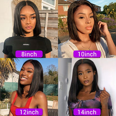 Short Bob Wig 13x4 Lace Front Human Hair Wigs - Pre Plucked Brazilian Bob Wig