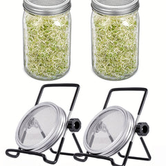 Mason Jar Sprouting Stands & Lids for Regular & Wide Mouth Jars