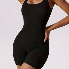 Quick Drying Sleeveless Bodysuit Sports Fitness Yoga Running Jumpsuit