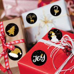500pcs Christmas Round Stickers Gift Envelope Sealing Stickers Navidad Box Seal