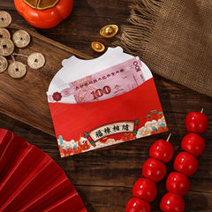 Year of the Dragon Chinese Zodiac Red Envelopes Set of 4 Lucky Gift