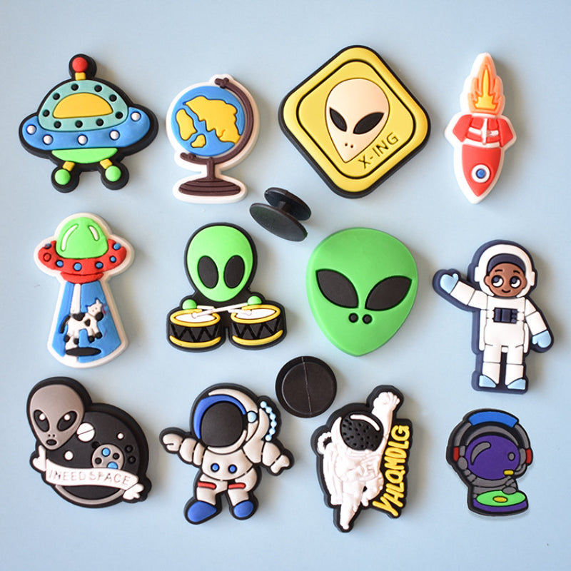 12Pcs Cartoon Alien Shoe Charms for Clog Sandals