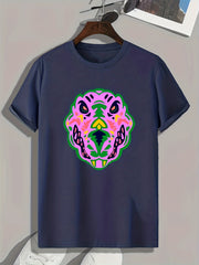 Monster Print Men's Graphic T-shirt for Summer