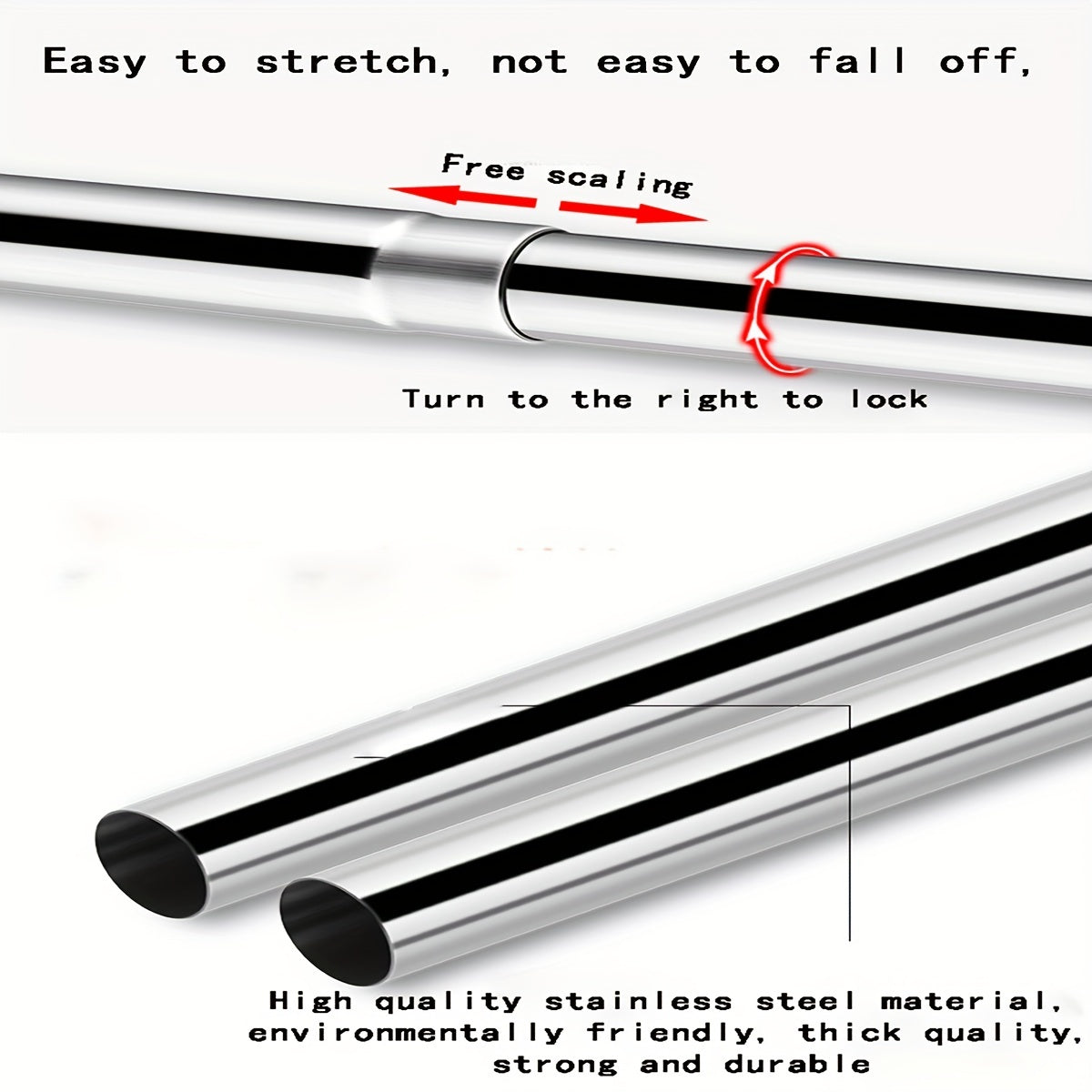 Telescopic Curved Rod Multifunctional Shower Curtain Rod Clothes Drying Rod