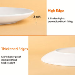 4 PCS 25 Dinner Plates Set Porcelain Scratch Resistant