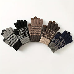 Winter Warm Knitted Gloves Thickened And Velvet Warm Gloves Touch Screen Gloves