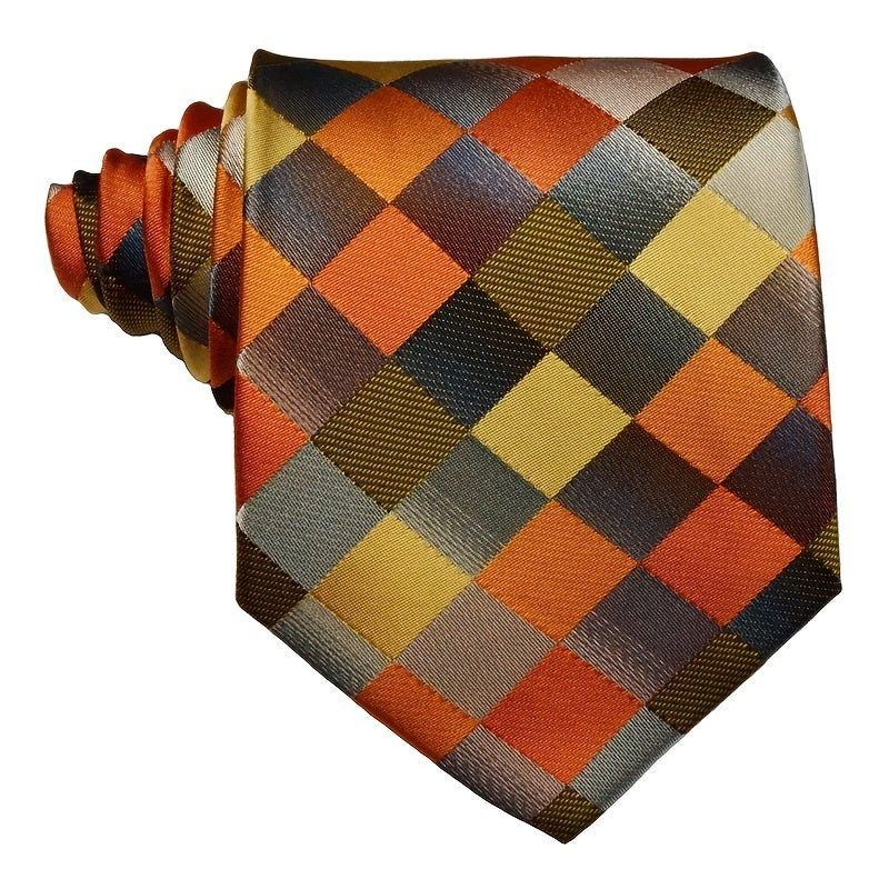 Men's Purple Pink Plaid Checks Tie 3 6 Inch