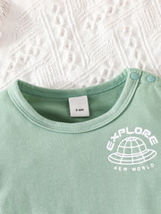 Baby Boys Solid Short Sleeve T-shirt Shorts Set for Summer