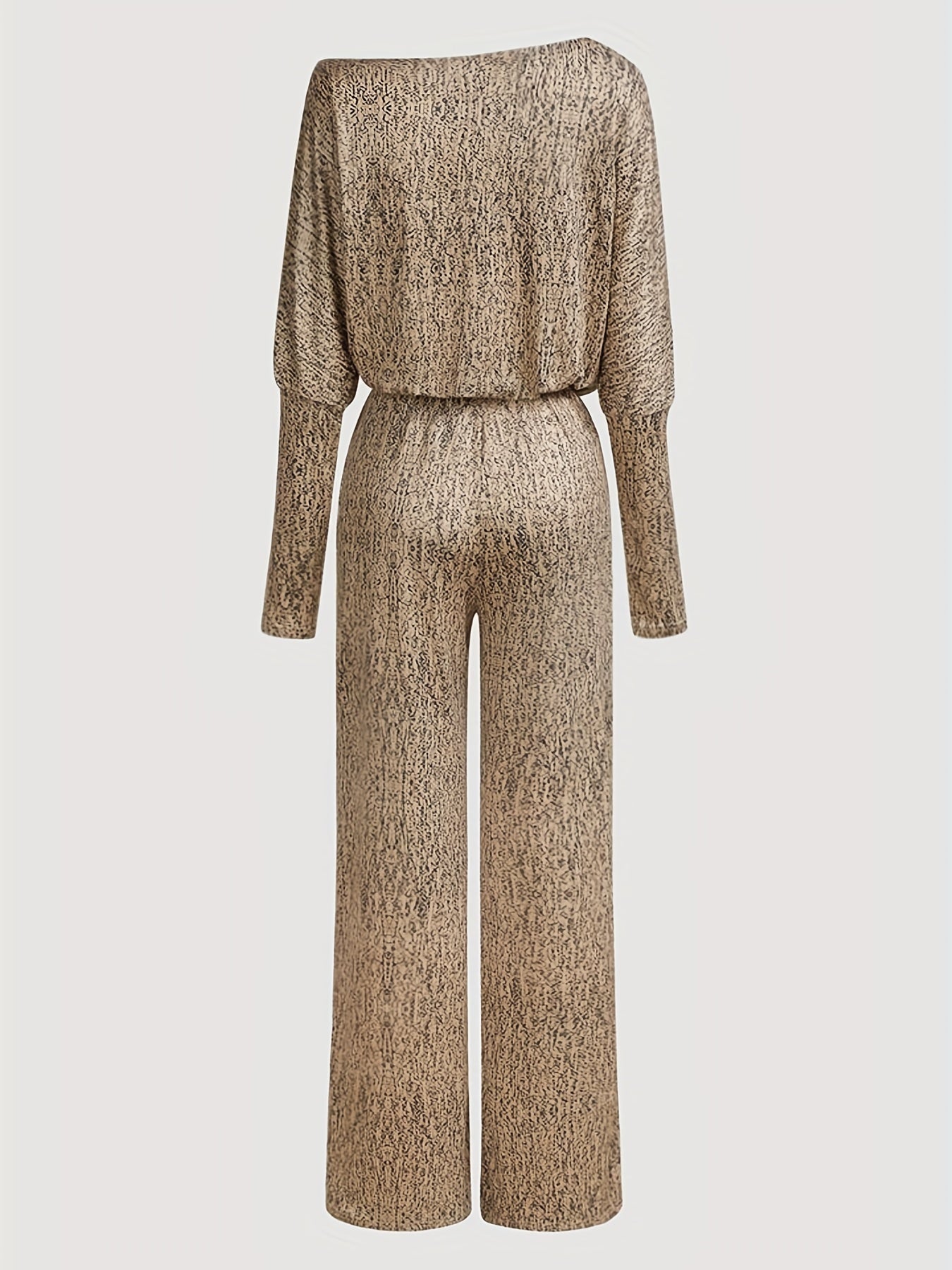 Long Sleeve Tie Waist Jumpsuit Casual Women's Clothing