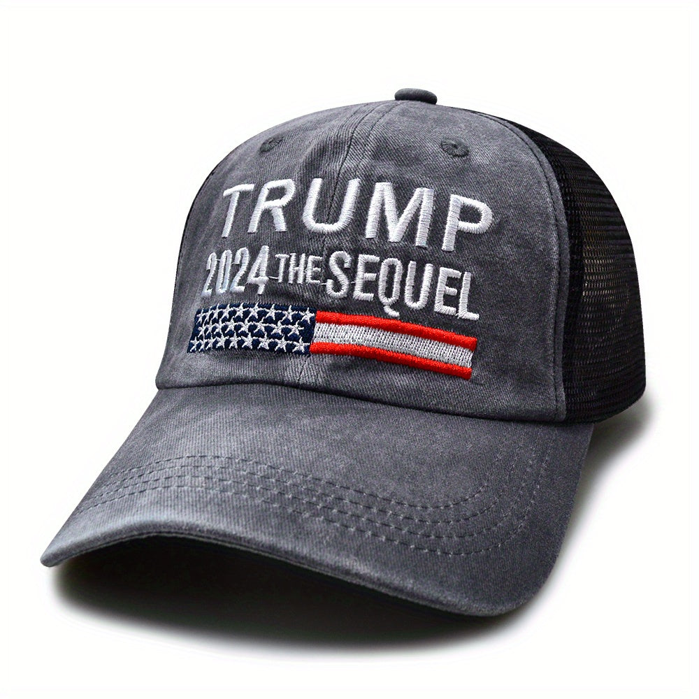 Distressed Trucker Hat Vintage Embroidery Baseball Cap