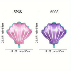 5pcs Shell Shape Aluminum Film Balloon Birthday Party Decoration