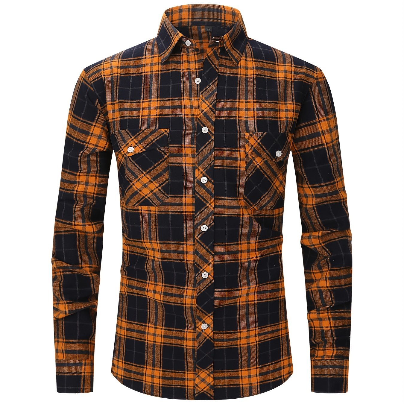 Men's Plaid Long Sleeve Button Down Shirt