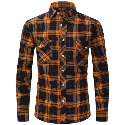 Men's Plaid Long Sleeve Button Down Shirt
